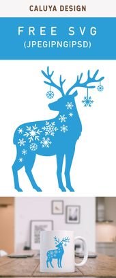 Free Snow Flake Reindeer SVG, PNG, EPS