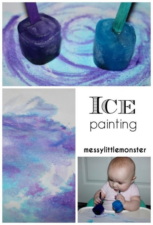 Taste Safe Ice Painting – a fun painting idea for toddlers