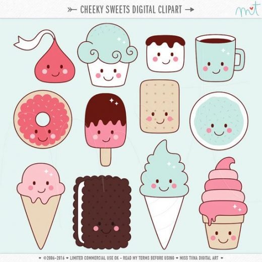 Cheeky Sweets Digital Clipart Clip Art Illustrations – instant download – limited commercial use ok