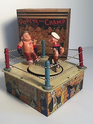 Details about Vintage Marx 1930’s POPEYE THE CHAMP wind up tin toy