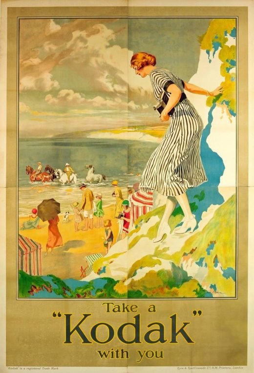 Frederick Pegram – Rare Large Original Vintage Camera Advertising Poster – Take A Kodak With You
