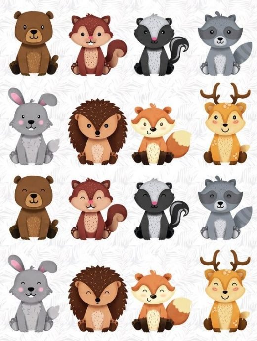 Woodland animals Clipart, Forest Friends sticker, animal buddiess, friendly animal, woodland nursery decor, woodland animal baby