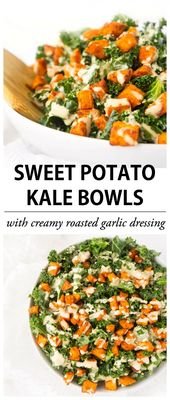 These Sweet Potato Kale Bowls are a tasty and versatile way to add some extra ve…
