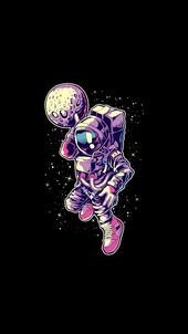 Illustration, Graphic design, Purple, Font, Astronaut, Space