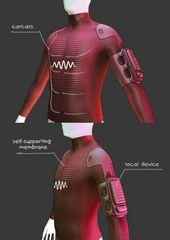 La realidad virtual de vestuario, lo que le permite sentir una brisa tibia o una…