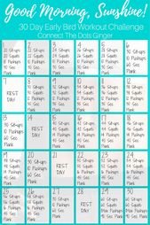 Quick, Early Morning 30 Day Workout Challenge