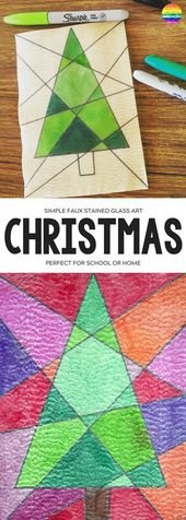 EASY CHRISTMAS CHRISTMAS ART – FAUX STAINED GLASS