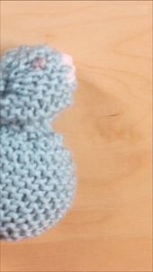 Knit a Bunny from a Square with Video Tutorial