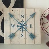 COMPASS DECOR, 14.5″x14″, World Travel Decor, String art compass, Compass rose art, nautical string art, nautical art