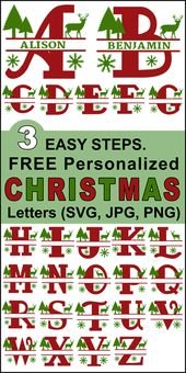 Christmas Clip Art Alphabet Letters (FREE Personalize Online Designs)
