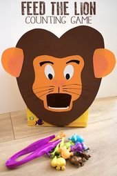 DIY Feed the Lion Counting Game for Toddlers & Preschoolers