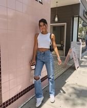 Fashion Women Jeans High Rise Jeans Black Cargo Pants Women Black Denim Jeans
