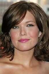 Medium Length with Prolonged Bangs Hairstyles Capless Human Hair Wigs