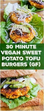 Tofu Burger Recipe with Sweet Potatoes {Vegan}