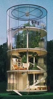 Tubular glass vacation home encases a full-grown tree