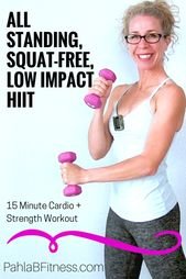 15 Minute LOW IMPACT, Squat-Free, All STANDING Full Body HIIT Workout with Dumbbells for BEGINNERS • Pahla B Fitness