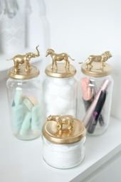34 billige DIY Badezimmer Ideen –  DIY Glas Dekor  – #badezimmer #billige #DIY #…