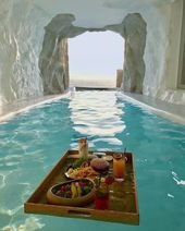 Cave pool. Mykonos, Greece. via reddit