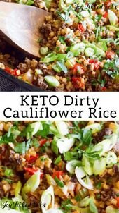 Dirty Cauliflower Rice Recipe -Low Carb, Keto, Gluten-Free, THM S