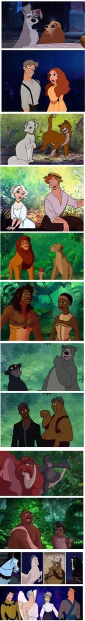 Disney animals and their human form (By Alaina Bastian)