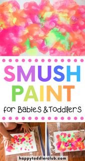 No Mess Smush Painting for Toddlers | Happy Toddler Club