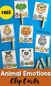 Animal Emotions Clip Cards