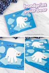 Handprint Polar Bear Craft