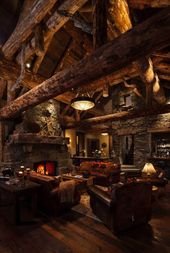 Rustic log cabin luxury defined in this Rocky Mountain getaway