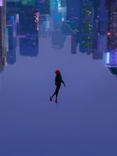 Spider-Man, Miles Morales, artwork, upside down, cityscape HD wallpaper