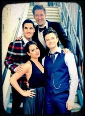 Michele posed her boys | Pictures of the Glee Cast Saying Goodbye Might Break Your Heart