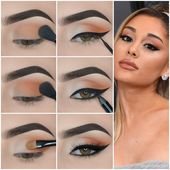 Chic Light Brown Eye Makeup Step by Step Tutorials Grammys @arianagrande