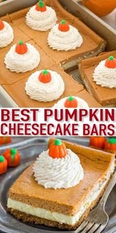 The Ultimate Pumpkin Cheesecake Bars [VIDEO] – Sweet and Savory Meals