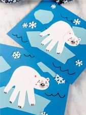 Handprint Polar Bear Craft For Winter
