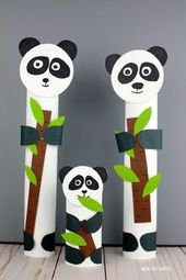 Paper roll panda craft – zoo animal craft for kids