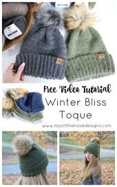 Winter Bliss Pompom Toque – MJ’s off the Hook Designs