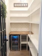 A walk in pantry makeover from builder grade to organized functionality.