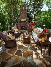 40 Best Flagstone Patio Ideas with Fire Pit – Hardscape Designs