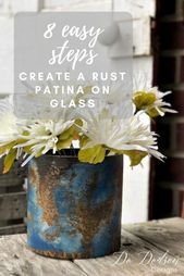 Look What Adding Rust Paint Did To This Glass Vase!