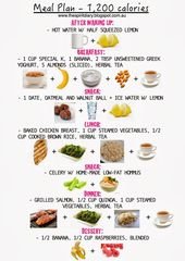 Meal Plan:  1,200 calories (summer)