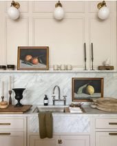 Livingetc magazine on Instagram: “Such beautiful detailing in this kitchen by @jeanstofferdesign, especially the marble panel that implies a butler sink, masking something…”