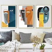 Abstract Alessia Facial Figure Canvas Wall Art
