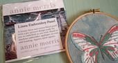 Annie Morris Embroidery Color Printed Linen Panel, BUTTERFLY