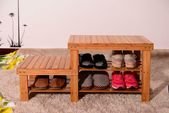 Bamboo Shoe Rack Storage Bench