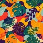 Seamless Exotic Pattern With Tropical Plants
