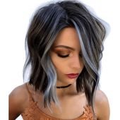 Cool-Toned Icy Blue & Brunette Foilayage – Behindthechair.com