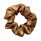 Luxury Midi Gold Hair Scrunchie – Pure 100% Mulberry Silk 22 Momme – Single Hair Scrunchie