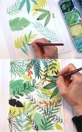 12 Easy Watercolor Leaves Painting Tutorials