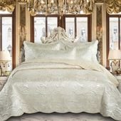 Luxury Embroidered Bedding Set – Double / Cream