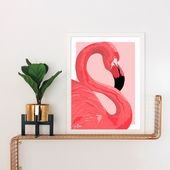Flamingo Color Block Art Print – 8 x 10