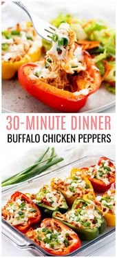 Buffalo Chicken Stuffed Peppers